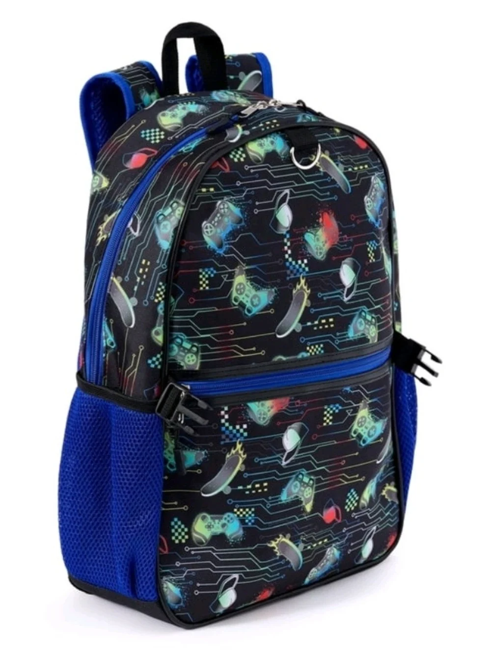 Blue Gaming Controller Backpack with Headset